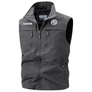 MG Cars Exclusive Logo Performance Multi-Pocket Sleeveless Vest OUFAV2100819MGZ - MG Cars Vest