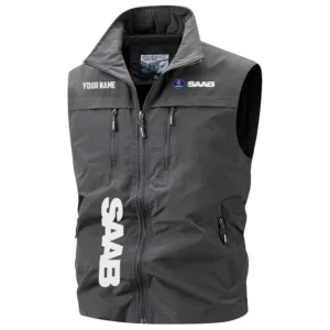 Saab Exclusive Logo Performance Multi-Pocket Sleeveless Vest OUFAV2100819SBZ - Saab Vest