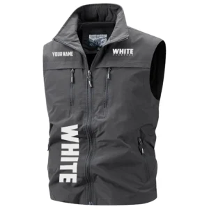 White Planters Exclusive Logo Performance Multi-Pocket Sleeveless Vest OUFAV2100819WPZ - White Planters Vest