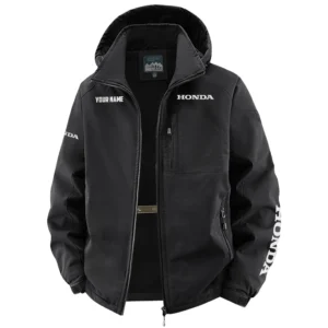 Honda Exclusive Logo Performance Fleece Windbreaker Jacket Detachable Hood TTFSV202C0819HOZ - Honda Jacket