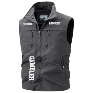 Gambler Exclusive Logo Performance Multi-Pocket Sleeveless Vest TTFSV2100819GBZ - Gambler Vest
