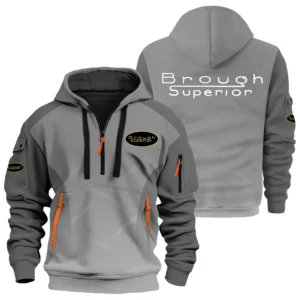 Brough Superior Exclusive Logo Performance Half Zipper Hoodie OSMTB3DHHZ005BGSZ - Brough Superior Hoodie - Brough Superior Hoodie