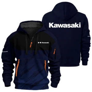 Kawasaki Exclusive Logo Performance Half Zipper Hoodie OSMTBHHZ3D121104KAZ - Kawasaki Hoodie