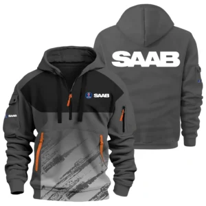 Saab Exclusive Logo Performance Half Zipper Hoodie OUFAHHZ3D081904SBZ - Saab Hoodie