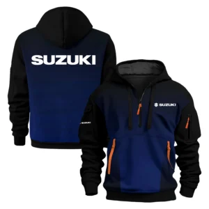 Suzuki Exclusive Logo Performance Half Zipper Hoodie TTFSHHZ3D081902SUZ - Suzuki Hoodie