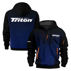 Triton Exclusive Logo Performance Half Zipper Hoodie TTFSHHZ3D081902TBZ - Triton Hoodie