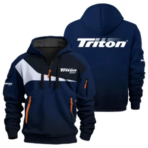 Triton Exclusive Logo Performance Half Zipper Hoodie TTFSHHZ3D081903TBZ - Triton Hoodie