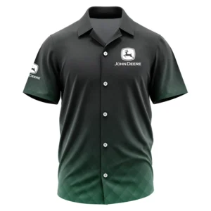 John Deere Exclusive Logo Performance Short Sleeve Camp Collar Shirt FAHWSCS004JDZ - John Deere Camp Collar Shirt