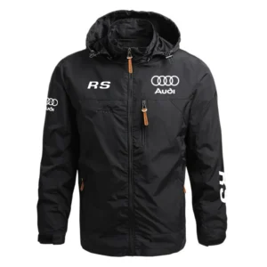 Audi RS Performance Waterproof Outdoor Jacket Detachable Hood Windbreaker HTWOJAURS - Audi Jacket