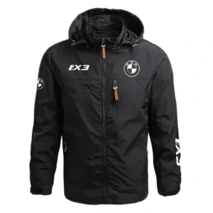 BMW iX3 Performance Waterproof Outdoor Jacket Detachable Hood Windbreaker HTWOJBMWIX3 - BMW Jacket