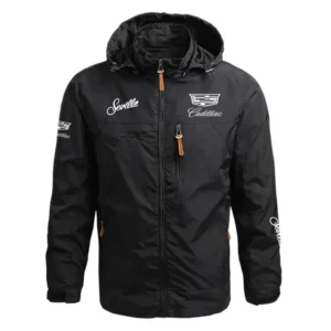 Cadillac SeVille Performance Waterproof Outdoor Jacket Detachable Hood Windbreaker HTWOJCDSEV - Cadillac Jacket