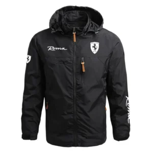 Ferrari Roma Performance Waterproof Outdoor Jacket Detachable Hood Windbreaker HTWOJFIROM - Ferrari Jacket