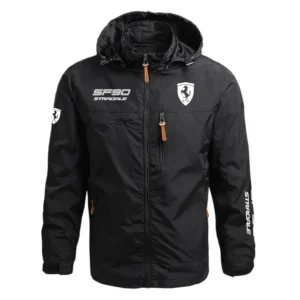 Ferrari SF90 Stradale Performance Waterproof Outdoor Jacket Detachable Hood Windbreaker HTWOJFISST - Ferrari Jacket