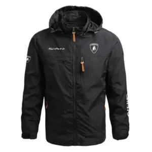 Lamborghini Sian FKP 37 Performance Waterproof Outdoor Jacket Detachable Hood Windbreaker HTWOJLBGSIA - Lamborghini Jacket