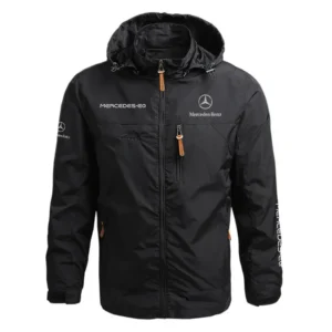 Mercedes-Benz EQ Performance Waterproof Outdoor Jacket Detachable Hood Windbreaker HTWOJMBBEQ - Mercedes-Benz Jacket