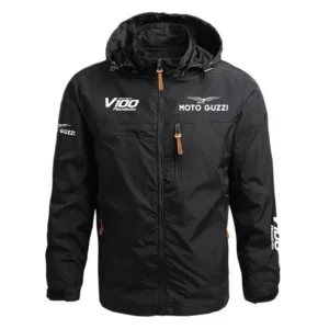 Moto Guzzi V100 Performance Waterproof Outdoor Jacket Detachable Hood Windbreaker HTWOJMGV1 - Moto Guzzi Jacket