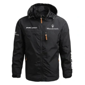 Maserati MC20 Performance Waterproof Outdoor Jacket Detachable Hood Windbreaker HTWOJMSRM20 - Maserati Jacket