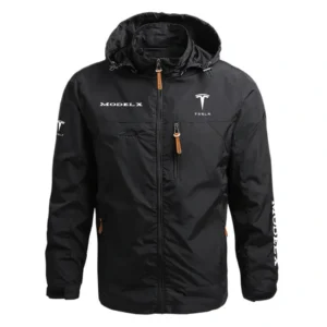 Tesla Model X Performance Waterproof Outdoor Jacket Detachable Hood Windbreaker HTWOJTLMOX - Tesla Jacket