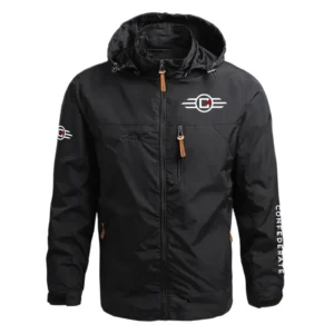 Confederate Motors Exclusive Logo Performance Waterproof Outdoor Jacket Detachable Hood OSMTBWOJ1211CMZ - Confederate Motors Jacket