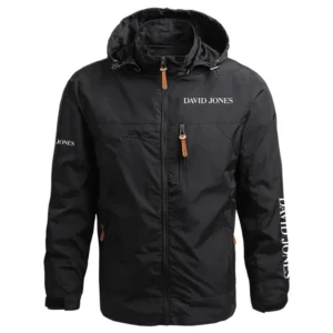 David Jones Exclusive Logo Performance Waterproof Outdoor Jacket Detachable Hood Windbreaker OUASWOJ2705DJZ - David Jones Jacket