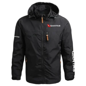 Qantas Exclusive Logo Performance Waterproof Outdoor Jacket Detachable Hood Windbreaker OUASWOJ2705QTZ - Qantas Jacket