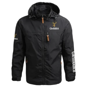 Glenfiddich Exclusive Logo Performance Waterproof Outdoor Jacket Detachable Hood Windbreaker OUEUWOJ2705GDZ - Glenfiddich Jacket