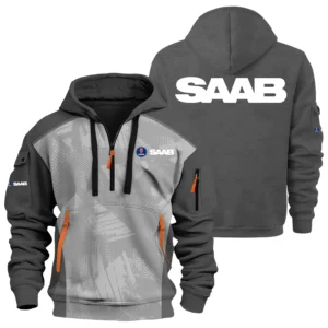 Saab Exclusive Logo Performance Half Zipper Hoodie OUFAHHZ3D081910SBZ - Saab Hoodie