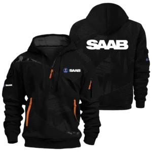 Saab Exclusive Logo Performance Half Zipper Hoodie OUFAHHZ3D081912SBZ - Saab Hoodie