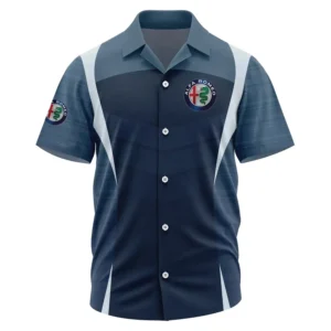Alfa Romeo Exclusive Logo Performance Short Sleeve Camp Collar Shirt OUFAHWS3D081903AFZ - Alfa Romeo Shirt