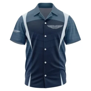 Aston Martin Exclusive Logo Performance Short Sleeve Camp Collar Shirt OUFAHWS3D081903AMZ - Aston Martin Shirt