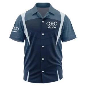 Audi Exclusive Logo Performance Short Sleeve Camp Collar Shirt OUFAHWS3D081903AUZ - Audi Shirt