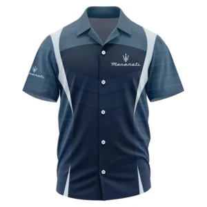 Maserati Exclusive Logo Performance Short Sleeve Camp Collar Shirt OUFAHWS3D081903MSRZ - Maserati Shirt