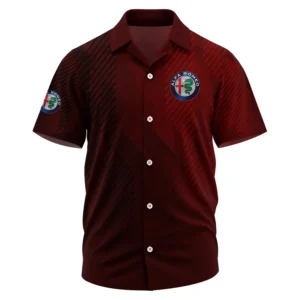 Alfa Romeo Exclusive Logo Performance Short Sleeve Camp Collar Shirt OUFAHWS3D081906AFZ - Alfa Romeo Shirt