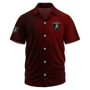Lamborghini Exclusive Logo Performance Short Sleeve Camp Collar Shirt OUFAHWS3D081906LBGZ - Lamborghini Shirt