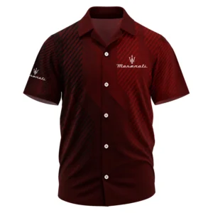 Maserati Exclusive Logo Performance Short Sleeve Camp Collar Shirt OUFAHWS3D081906MSRZ - Maserati Shirt