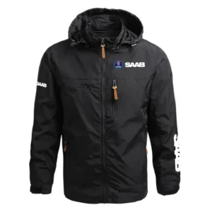 Saab Exclusive Logo Performance Waterproof Outdoor Jacket Detachable Hood OUFAWOJ0819SBZ - Saab Jacket