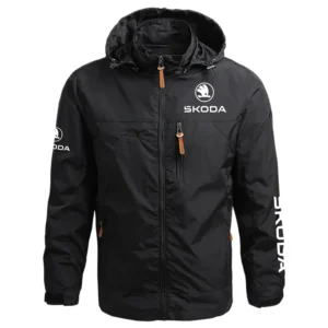 Skoda Exclusive Logo Performance Waterproof Outdoor Jacket Detachable Hood Windbreaker OUFAWOJ2905SKOZ - Skoda Jacket