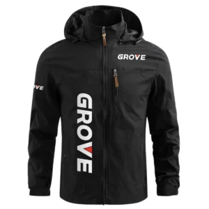 Grove Exclusive Logo Performance Waterproof Windbreaker Jacket Detachable Hood OUFAWOJN0819GVZ - Grove Jacket