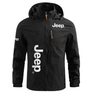 Jeep Exclusive Logo Performance Waterproof Windbreaker Jacket Detachable Hood OUFAWOJN0819JEZ - Jeep Jacket