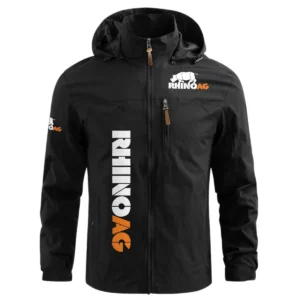 RhinoAg Exclusive Logo Performance Waterproof Windbreaker Jacket Detachable Hood OUFAWOJN0819RAZ - RhinoAg Jacket