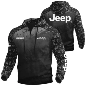 Jeep Exclusive Logo Waffle Quarter-zip Hoodie OUFAWQH3D081907JEZ - Jeep Hoodie
