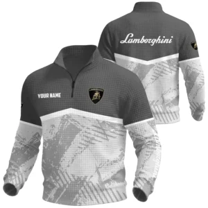 Lamborghini Exclusive Logo Waffle Quarter-zip Sweatshirt OUFAWQS3D081901LBGZ - Lamborghini Sweatshirt