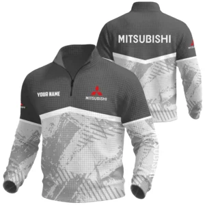 Mitsubishi Exclusive Logo Waffle Quarter-zip Sweatshirt OUFAWQS3D081901MSBZ - Mitsubishi Sweatshirt