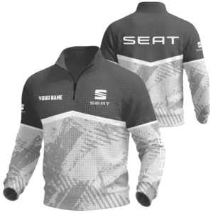 SEAT Cars Exclusive Logo Waffle Quarter-zip Sweatshirt OUFAWQS3D081901SETZ - SEAT Cars Sweatshirt