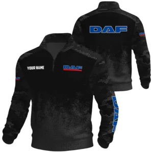 DAF Trucks Exclusive Logo Waffle Quarter-zip Sweatshirt OUFAWQS3D081903DAZ - DAF Trucks Sweatshirt
