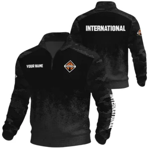 International Trucks Exclusive Logo Waffle Quarter-zip Sweatshirt OUFAWQS3D081903INZ - International Trucks Sweatshirt