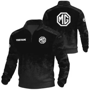 MG Cars Exclusive Logo Waffle Quarter-zip Sweatshirt OUFAWQS3D081903MGZ - MG Cars Sweatshirt