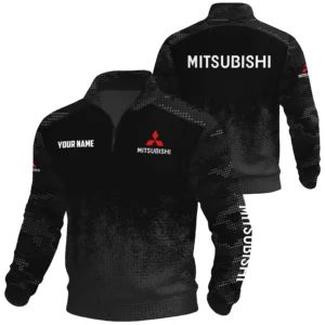 Mitsubishi Exclusive Logo Waffle Quarter-zip Sweatshirt OUFAWQS3D081903MSBZ - Mitsubishi Sweatshirt