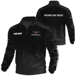Western Star Exclusive Logo Waffle Quarter-zip Sweatshirt OUFAWQS3D081903WSZ - Western Star Sweatshirt