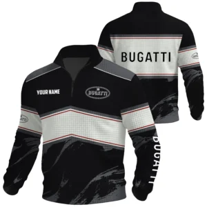 Bugatti Exclusive Logo Waffle Quarter-zip Sweatshirt OUFAWQS3D081904BGZ - Bugatti Sweatshirt